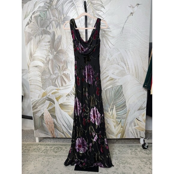 Sue Wong Y2K Silk Fairy Floral Beaded Velvet Maxi Dress SZ 8 - Picture 3 of 6